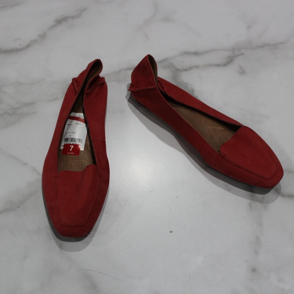Corso Como Red Leather Square Toed Flats sz 7 NWT - Picture 4 of 8
